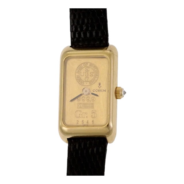 Corum 18k Yellow Gold 5Gr. Ingot 999.9 Fine Gold Bar Ladies Watch For Sale