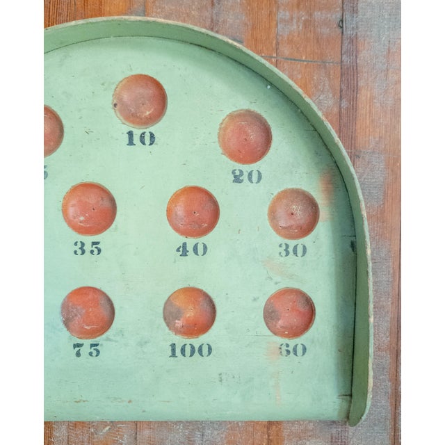Modern 20th Century Primitive Folk Art Skee Ball Gameboard in Pistachio Green For Sale - Image 3 of 11