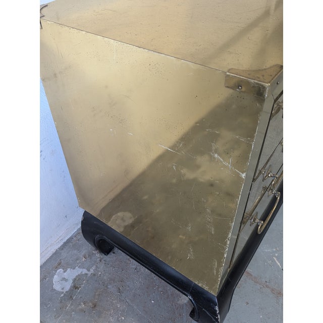 Vintage Brass Ming Style 3 Drawer Chest For Sale In Miami - Image 6 of 7