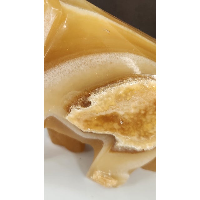 Goldenrod Pair of Vintage Hand-Carved Honey Onyx Elephant Figurines For Sale - Image 8 of 16