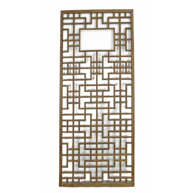 Wood Lattice Antique Chinese Wood Screen Panel For Sale - Image 7 of 7