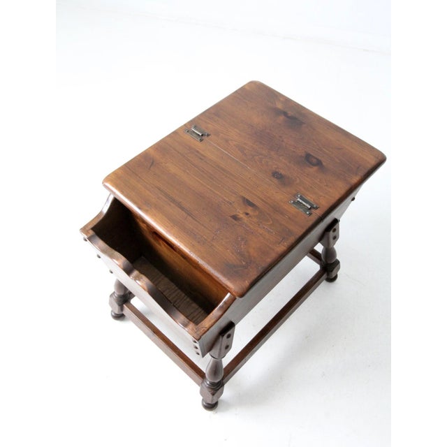 Mid-Century Colonial Revival Magazine Rack End Table For Sale - Image 15 of 18