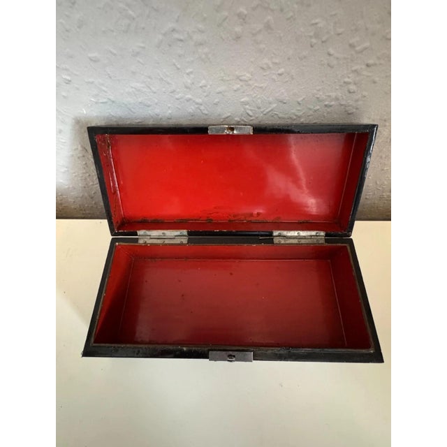 Antique Meiji Japanese Lacquer Box For Sale - Image 3 of 11