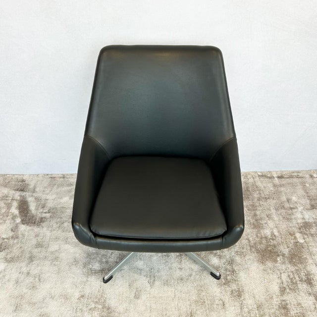 Black Swivel Armchair, 1970s For Sale - Image 4 of 10