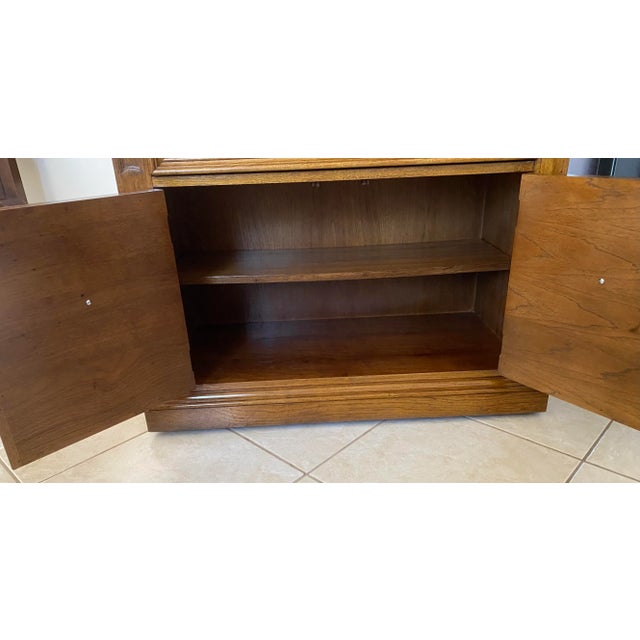 Thomasville Walnut & Walnut Burl Mobile Flip-Top Server Buffet For Sale - Image 9 of 13