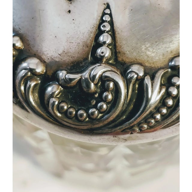 Sterling Silver and Cut Glass Dresser Vanity Jar For Sale - Image 9 of 13