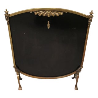 Stylish Art Deco Style Brass and Black Fire Screen This Is a Charming Screen, 1930 For Sale