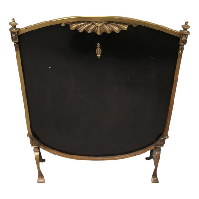 Stylish Art Deco Style Brass and Black Fire Screen This Is a Charming Screen, 1930 For Sale