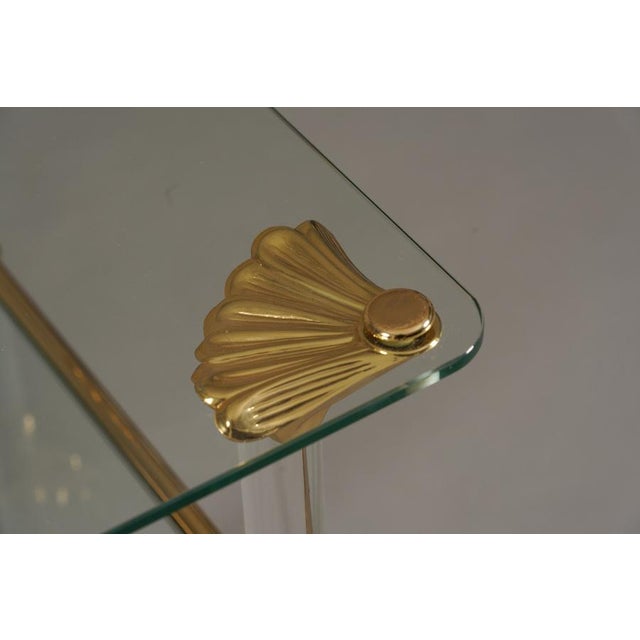 1960s Vintage Brass and Acrylic Serving Trolley, France, 1960s For Sale - Image 5 of 9
