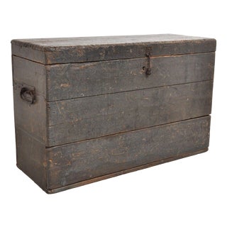 Antique Pine Chest with Drawer, 1870s For Sale