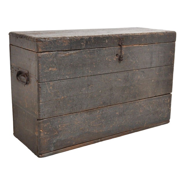 Antique Pine Chest with Drawer, 1870s For Sale