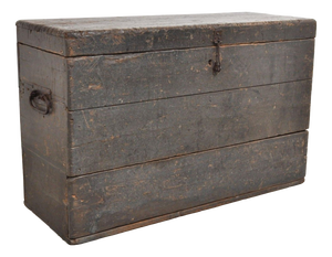Antique Pine Chest with Drawer, 1870s