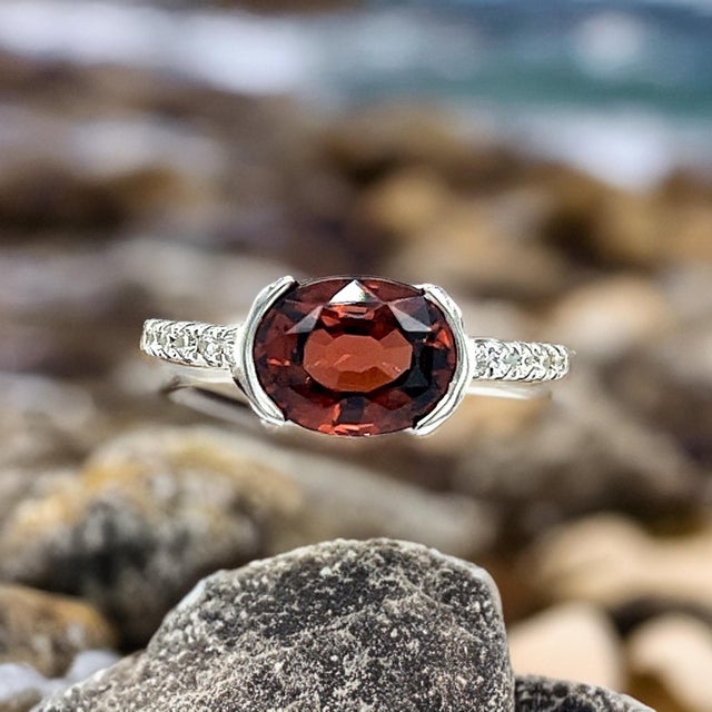 Natural Zircon Diamond Ring 6.5 14k White Gold 4.32 TCW Certified For Sale - Image 9 of 11