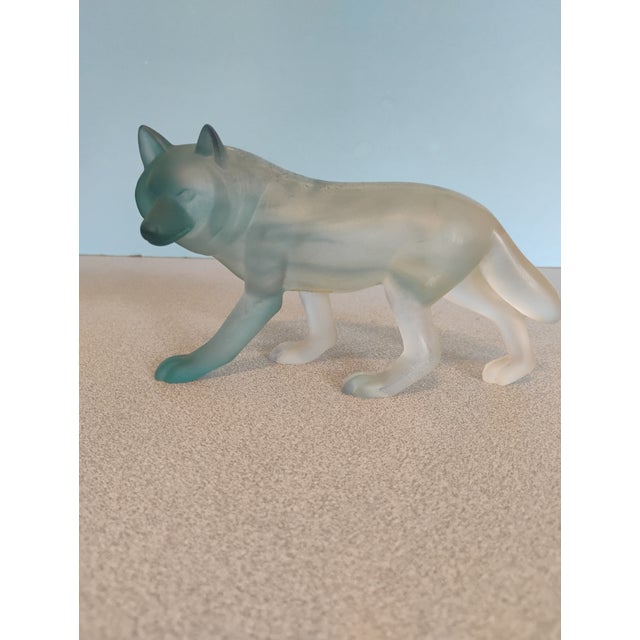 1980s Daum Attributed Pate De Verre Wolf Sculpture For Sale In Tampa - Image 6 of 8