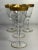Vintage Optic Glass Goblets With Metallic Gold Floral Rim- Set of 4 For Sale - Image 10 of 10