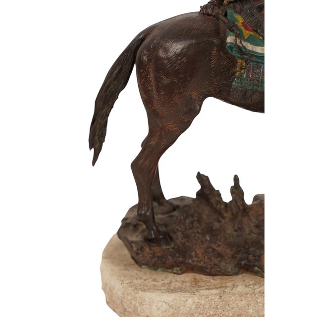 Carl Kauba Austrian Vienna Bronze Sculpture of Indian Warrior on Horseback For Sale In Los Angeles - Image 6 of 7