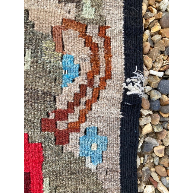 Black Vintage Caucasian Karabakh Kilim For Sale - Image 8 of 10