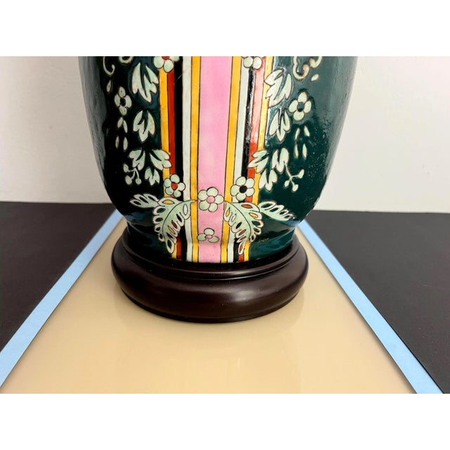 1970s Gucci Style Ceramic Jar Lamp by Bradburn Gallery & Shade For Sale - Image 11 of 18