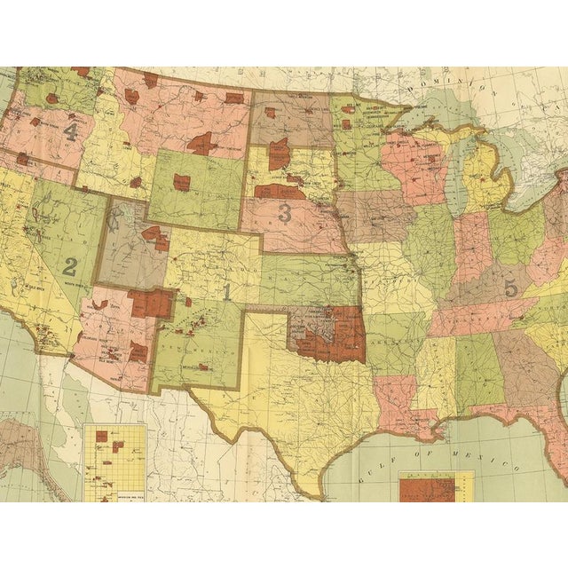 Antique Map of Locations of Native American Tribes, 1899 For Sale - Image 4 of 6
