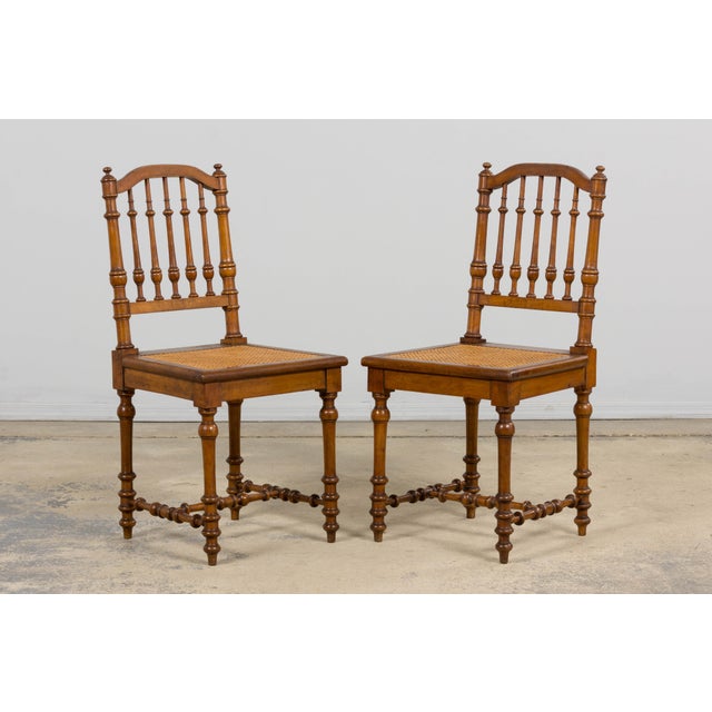 Late 19th Century Late 19th Century French Louis XIII Style Dining Chairs W/ Cane Seats - Set of 6 For Sale - Image 5 of 18