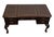 Hekman Furniture Solid Mahogany Traditional Chippendale Style 58" Writing Desk W. Tooled Leather Top For Sale - Image 9 of 12