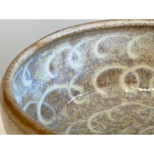 Crystalline Flow Glazed Studio Ceramic Bowl by Helma Klett, Fredelsloh, Germany, 1980s For Sale - Image 3 of 13