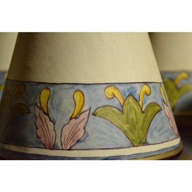 Vintage Portuguese Chandelier Fábrica Sant'Anna Ceramic Art 5 Light W/Chain For Sale - Image 14 of 15
