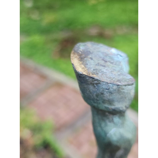 Late 20th Century Brass Horse Stallion Sculpture Patina Green Large For Sale - Image 12 of 12