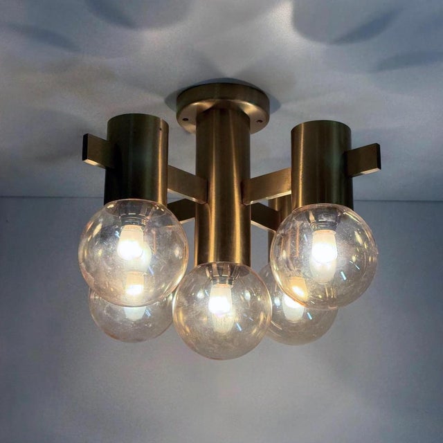 Model 2158/5 Five-Light Ceiling Lamp by Hans Agne Jakobsson for Ab Markaryd, Sweden, 1970s For Sale - Image 3 of 12
