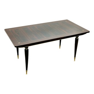 Art Deco Dining Table in Macassar Ebony, France, 1940s For Sale