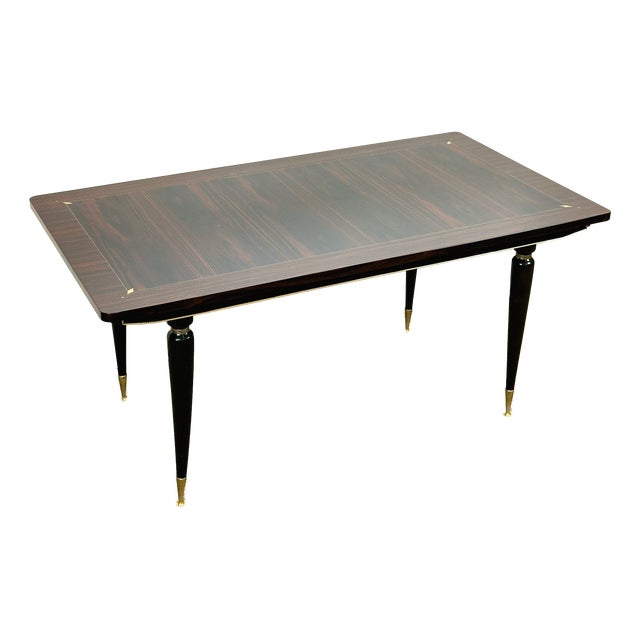 Art Deco Dining Table in Macassar Ebony, France, 1940s For Sale