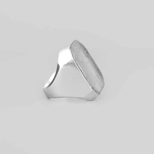 Estate Sterling Silver & Durr Al Najaf Engraved Arabic Calligraphy Men's Ring For Sale - Image 9 of 13