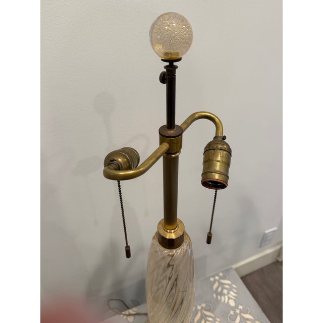 Mid-Century Modern 1980s Ondoso Donghia Murano Glass Lamp With Gold Dust Aventurine For Sale - Image 3 of 7