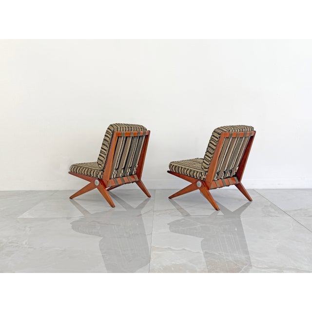 Pierre Jeanneret Scissor Lounge Chairs, Knoll, 1965, Original Cushions Included For Sale - Image 13 of 15