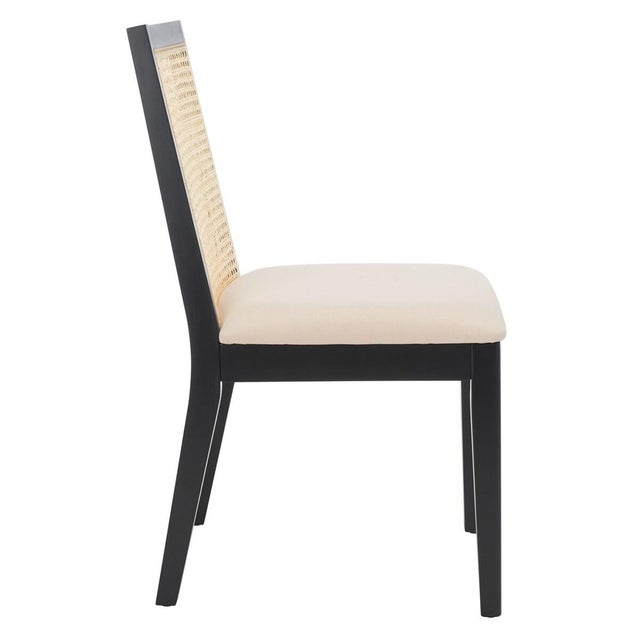 Wood Levy Dining Chair - Black/Beige, Set of 2 For Sale - Image 7 of 9