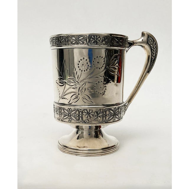 Silver Late 19th Century Pelton Brothers & Co. Silver Plate Cup With Floral Motif For Sale - Image 8 of 12