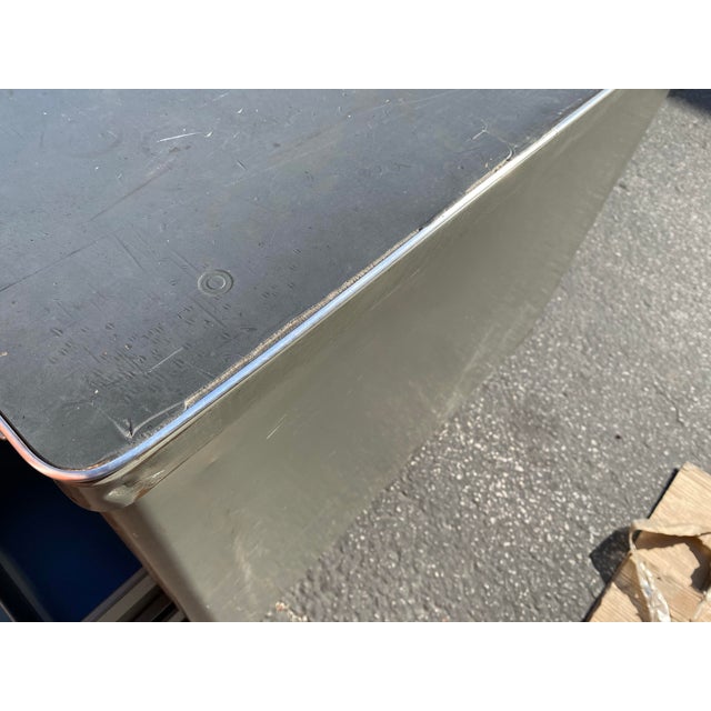 Vintage Mid Century Modern Metal Tanker Desk For Sale - Image 11 of 12