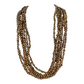 Silpada 8 Multi Strand Pearl Necklace Sterling Clasp For Sale