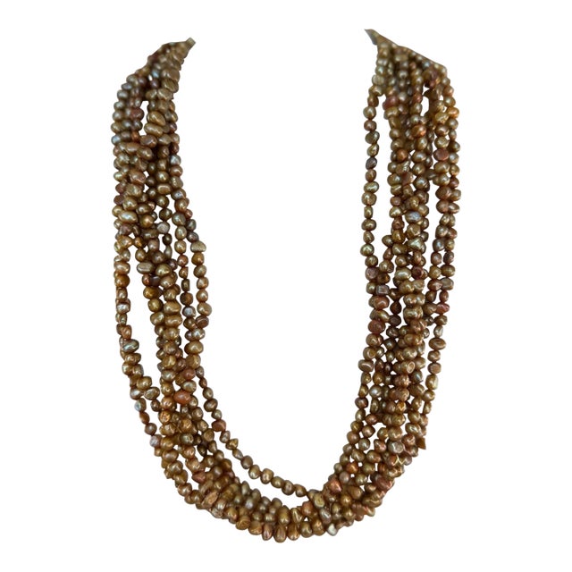 Silpada 8 Multi Strand Pearl Necklace Sterling Clasp For Sale