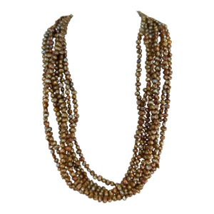 Vintage Silpada 8 Multi Strand Pearl Necklace Sterling Clasp