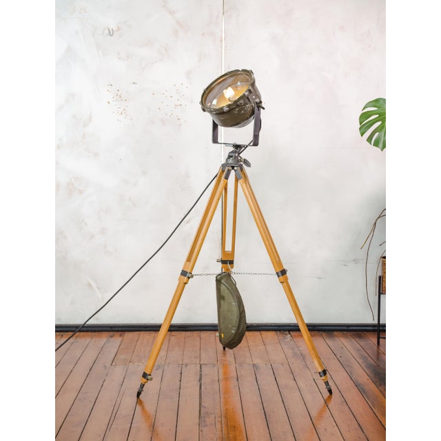 Industrial Leopard 1 Military Tank Search Spotlight Floor Lamp, 1950s For Sale - Image 11 of 18