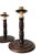 Wood Pair of Antique English Oak Barley Twist Candlesticks With Brass Bobeches, Victorian C. 1890 For Sale - Image 7 of 9