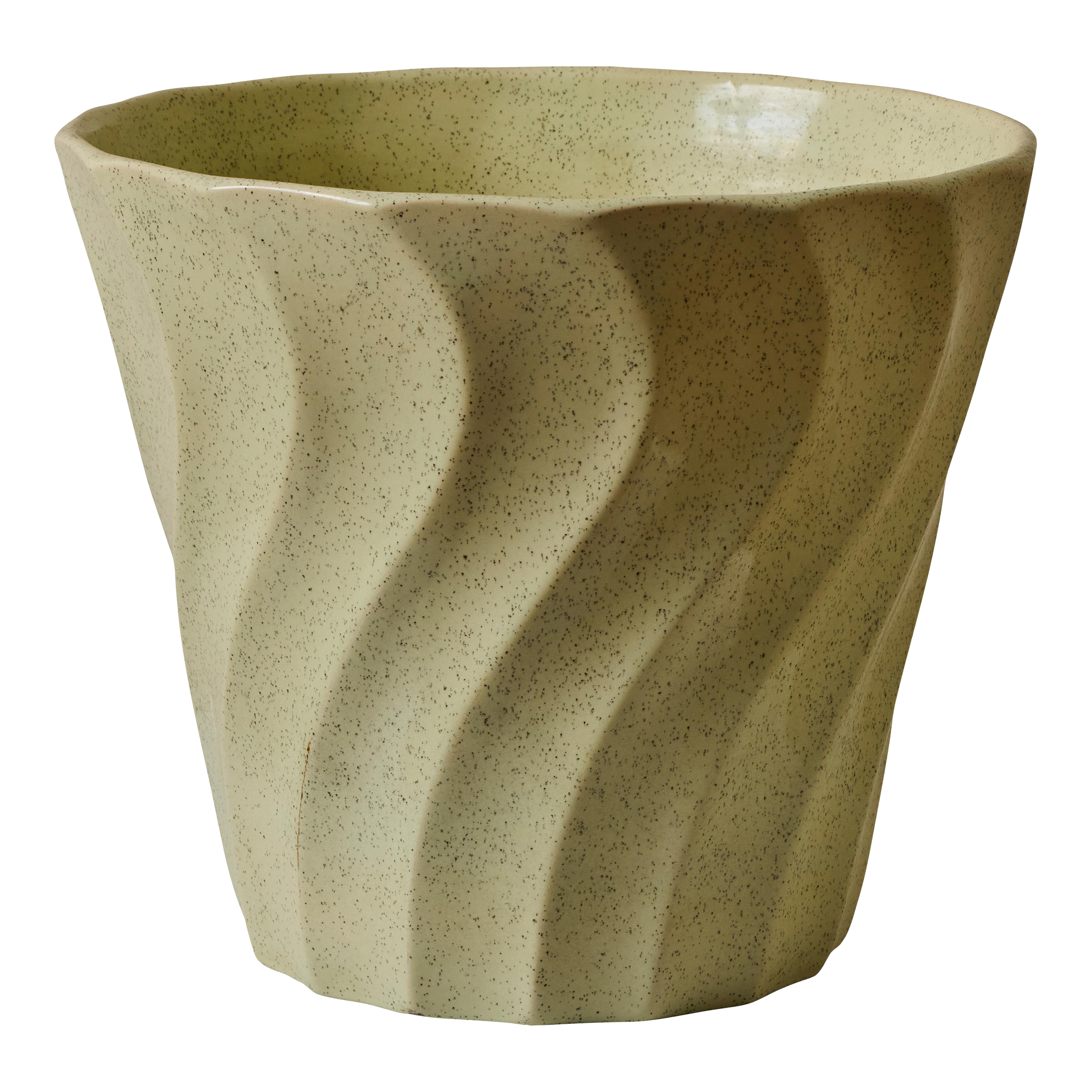 花瓶・フラワースタンド 30's Bauer Pottery Cal-Art Swirl U.S.A. Midcentury White Glazed Ceramic Bauer Planter – Two Enlighten