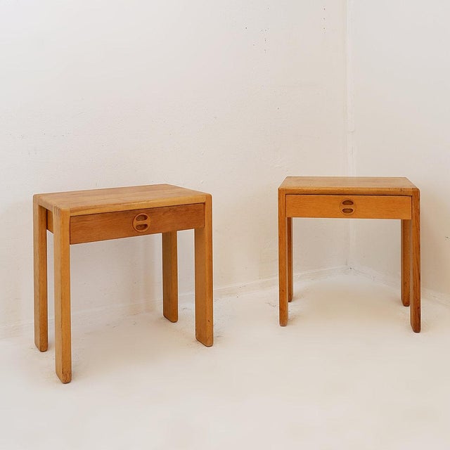 Oak Bedside Tables attributed to Esko Pajamies for Asko, Finland, 1960s, Set of 2 For Sale - Image 10 of 16
