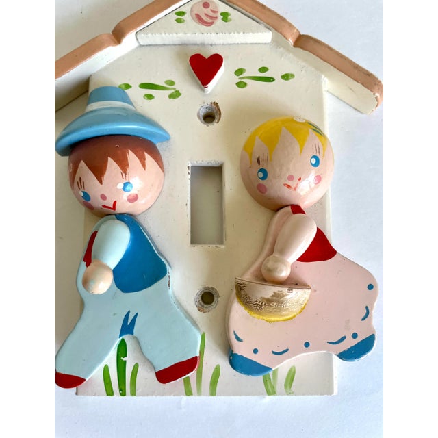 1980's Kiddie Wood Light Switch Cover and Wall Decor For Sale - Image 11 of 13