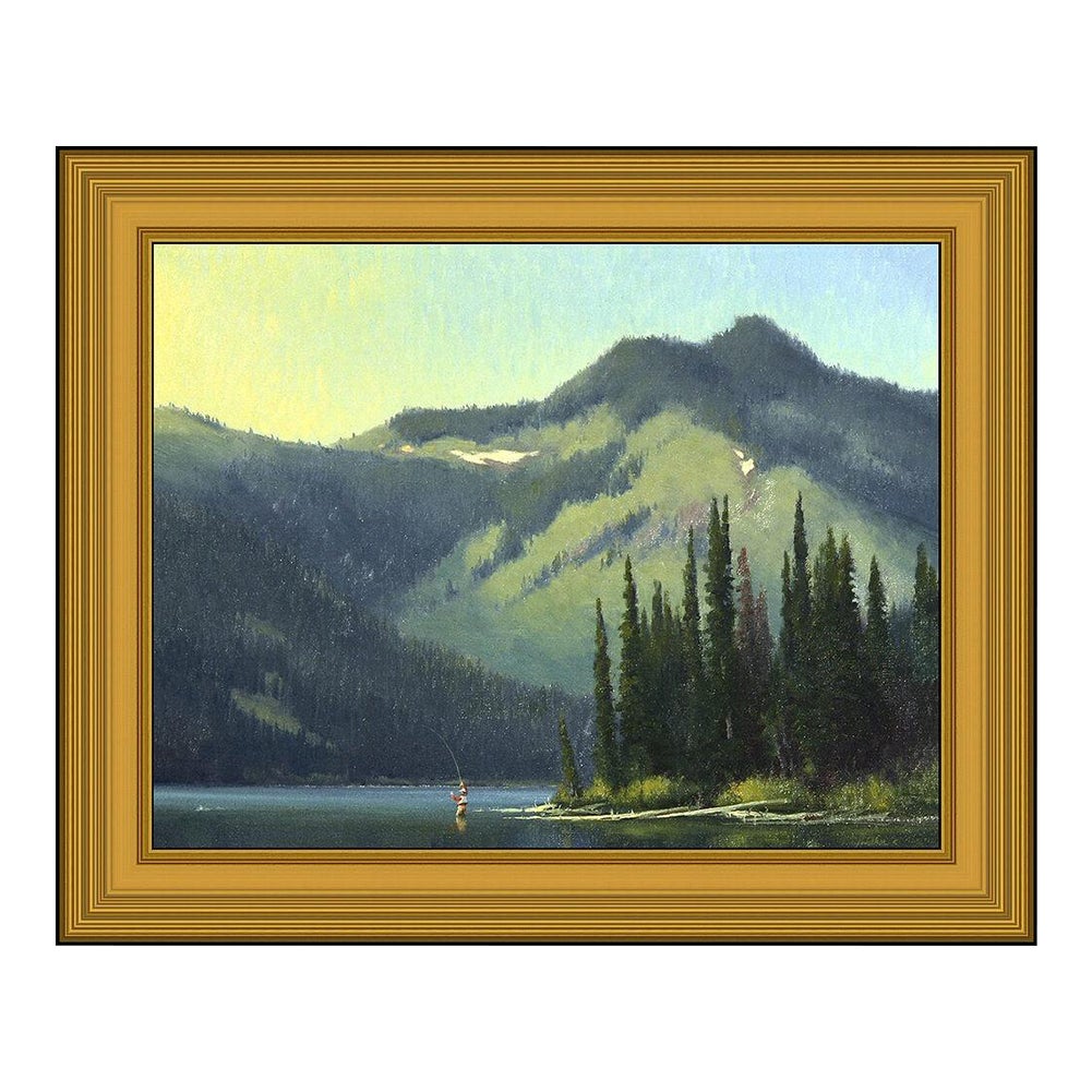 Late 20th Century Cold Lake in the Mountains, Jeff Walker | Chairish