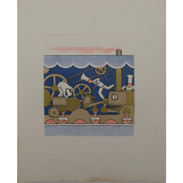 Lucien Boucher, Le train à vapeur, Lithograph For Sale - Image 6 of 6