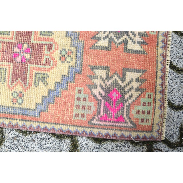1960s Vintage Floral Wool Rug For Sale - Image 4 of 6