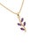 Indulge in a touch of royal elegance with this handcrafted botanical vine pendant. Featuring four rich, violet natural...