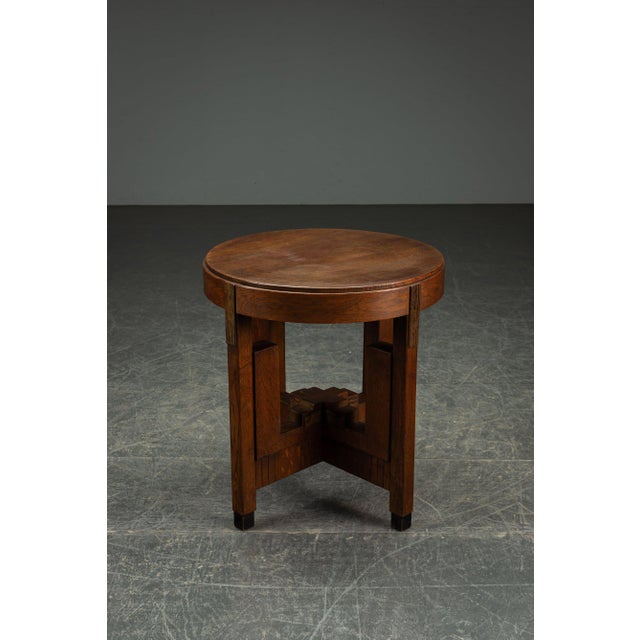 1920s Amsterdam School Side Table I have official proof of authenticity such as vintage catalogs, designer records, or...